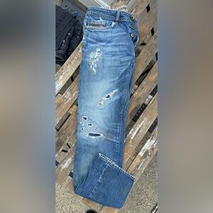 Diesel Men's Distressed Blue Jeans